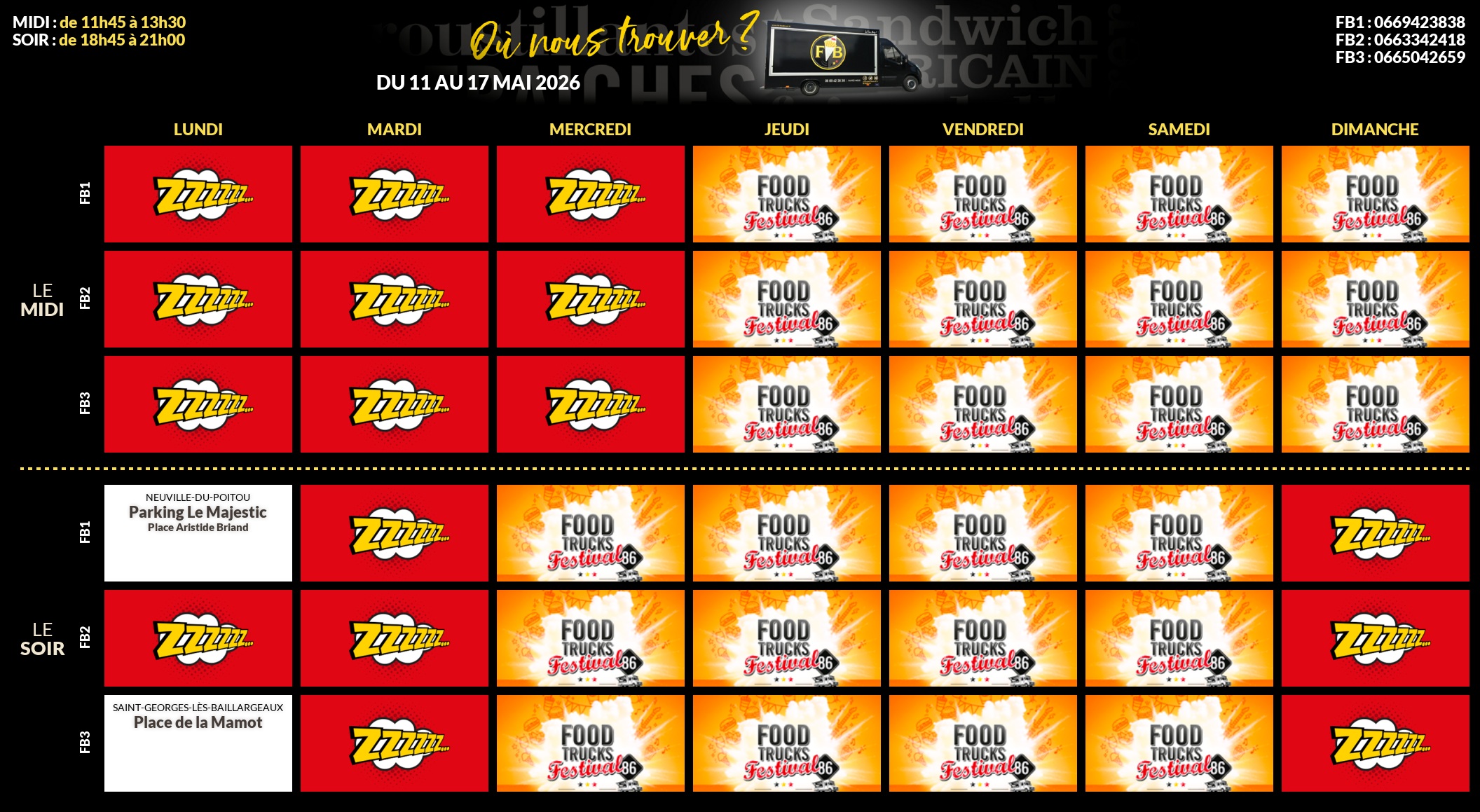 Emplacements pour la semaine 193